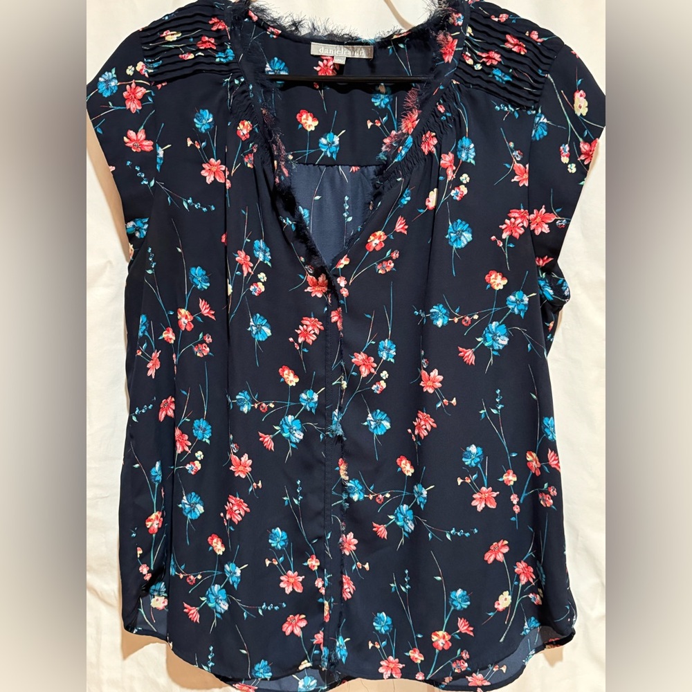 Daniel Rainn Navy Floral Blouse